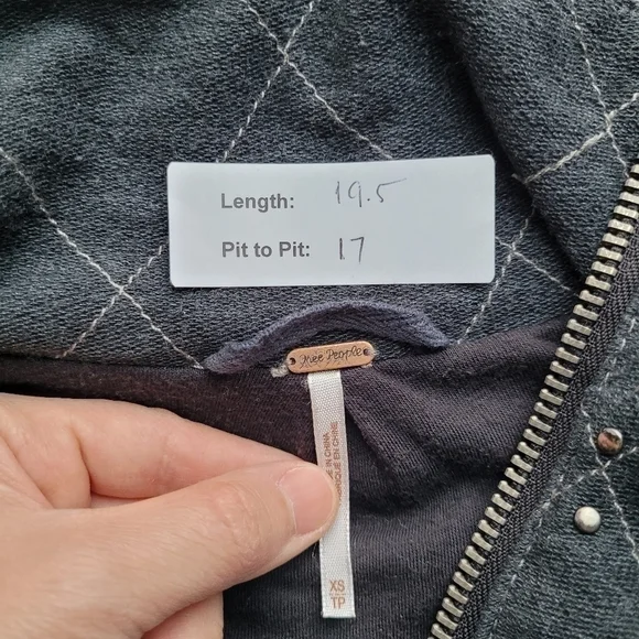 FREE PEOPLE Studded Moto Diamond Quilted Jacket - Picture 9 of 10